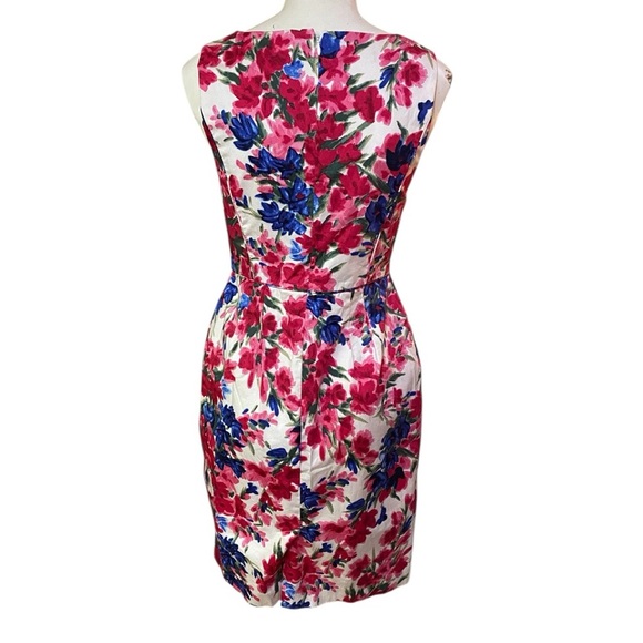 Talbots Red and Pink Sheath Dress V-Neck Sleeveless Mini Size 4P - Picture 6 of 10